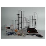 Mixed lot: metal candle holder, Norge 1970 plate,