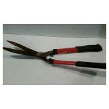 Hedge trimmers, bow saw, cable cutters