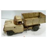 Buddy L dump truck, rusted, dry rotted tires,