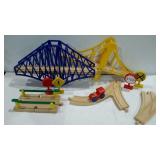 Brio-style wooden train set, comes with plastic