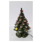 Ceramic Christmas tree, works, has small crack at