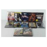Twelve DVDs, most are unopened, includes