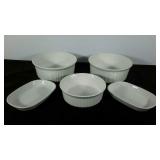 Five pieces of Corning Wear.