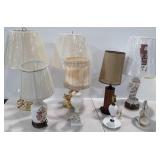 Table and Accent lamps, most with shades