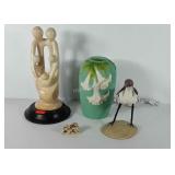 Home decor, includes soapstone family statue with