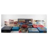 Group of games, includes Johnson card shuffler,