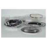 Metalware and glass dishes. Some are