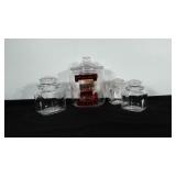 Advertising cookie Jar canister and 3 smaller