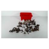 Bin of hardware, includes door knobs, wheels,