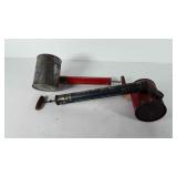 Two tin pest control pump spray cans, Unico and