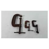 Three C clamps