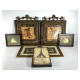 Wall art, metal framed weathervanes 21x25, and
