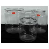 Glass jars, 8" h- 10 1/2" h, no lids