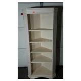 Corner curio, laminate,65" tall, damage as shown