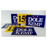 Dole Kemp campaign signs, heavy paper, two sided