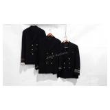 Military uniforms, three US Navy jackets, plus