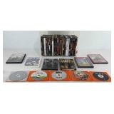 Group of DVDs, mostly horror and action