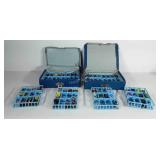 Group of matchbox cars and two cases, cases with