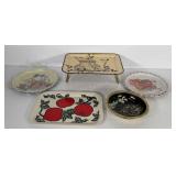 Decorative metal trays, map of Virginia metal