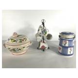 Flower themed ceramic kitchenwares, coffee mugs