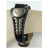 Sterling silver and leather men