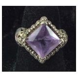 Size 6 Sterling silver and amethyst ring