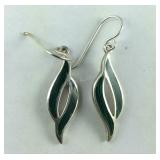 Sterling silver and onyx earrings