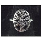Size 6 stainless steel tree of life ring