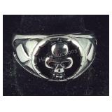 Size 11 stainless steel skull ring