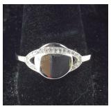 Size 9 Sterling silver CZ Saturn  ring