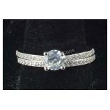 Size 9 Sterling silver CZ ring set
