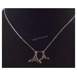 Sterling silver necklace whale tails