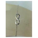Sterling silver infinity bracelet 7-8in