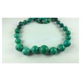 28in green magnasite knotted bead necklace