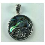 Sterling abalone shell pendant