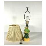 Asian styled ceramic table lamp, stands 23" tall,
