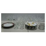 Group lot: assorted clear stemware, three