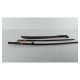 Machete and two scabbard, machete is 22" l