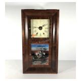 Early eight day wall clock with reverse painting