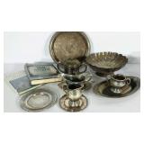 Two books about silver, 10 pieces of silver plate