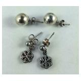 Two pairs of Sterling silver earrings