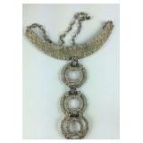 Silvertone geometric necklace