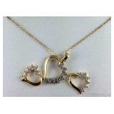 Gold over Sterling silver CZ necklace 18in and