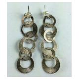 Sterling Silver Circle Dangle Earrings