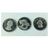 Lot of 3 Silver Rounds 1 gram each