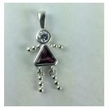 Sterling Silver Amethyst Child Charm