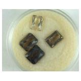 Lot of 4 Emerald Cut Smokey Quartz 7.02 TCW