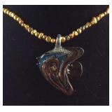 Murano Glass Fish on Freshwater Pearl Necklace