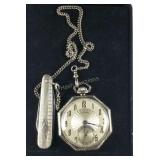 Illinois Pocket Watch on Chain with Pocket Knife