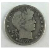 1905 barber half dollar